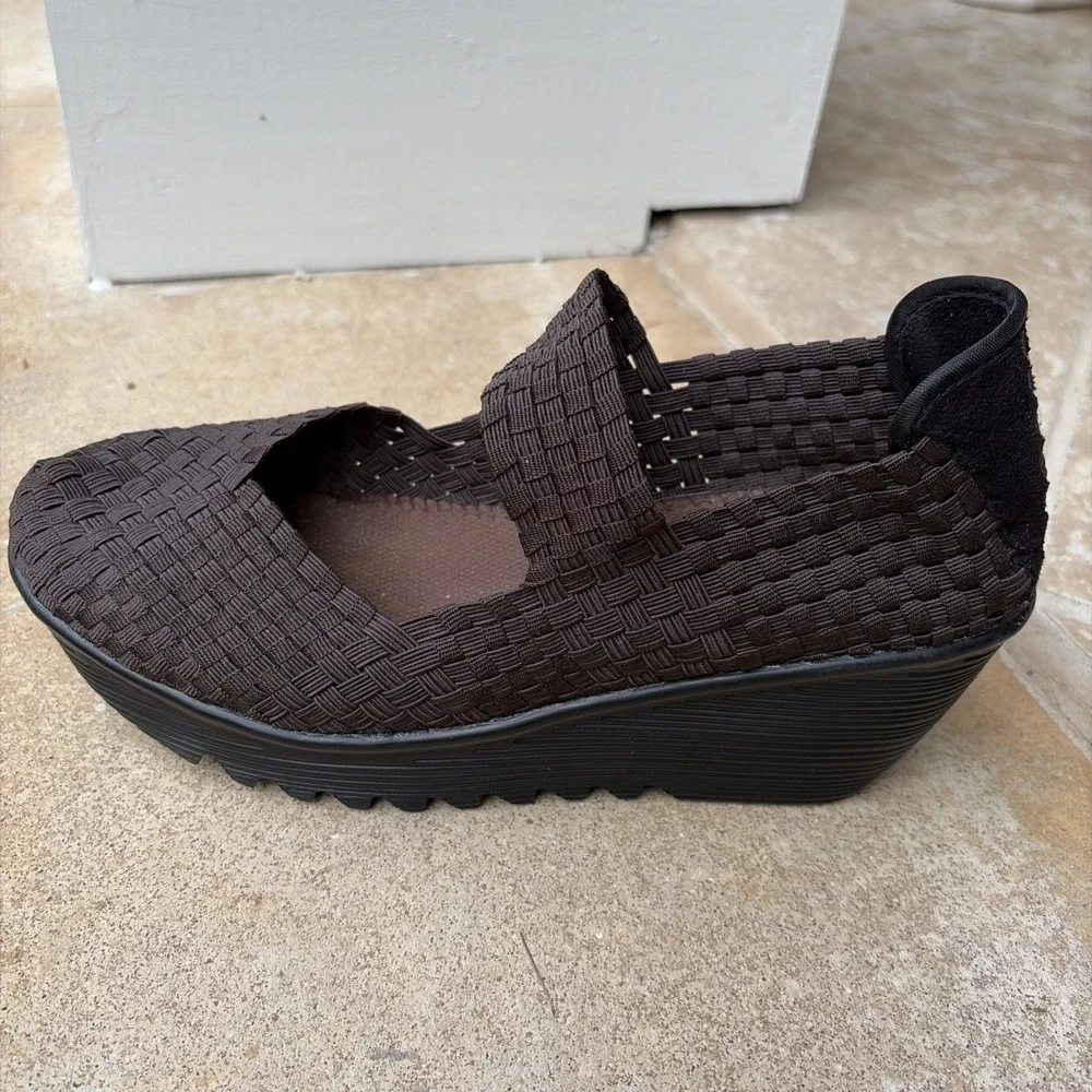 Bundle Bernie Mev Lulia Bronze + Brown/Black Wedge Mary Jane Shoes 39/8.5